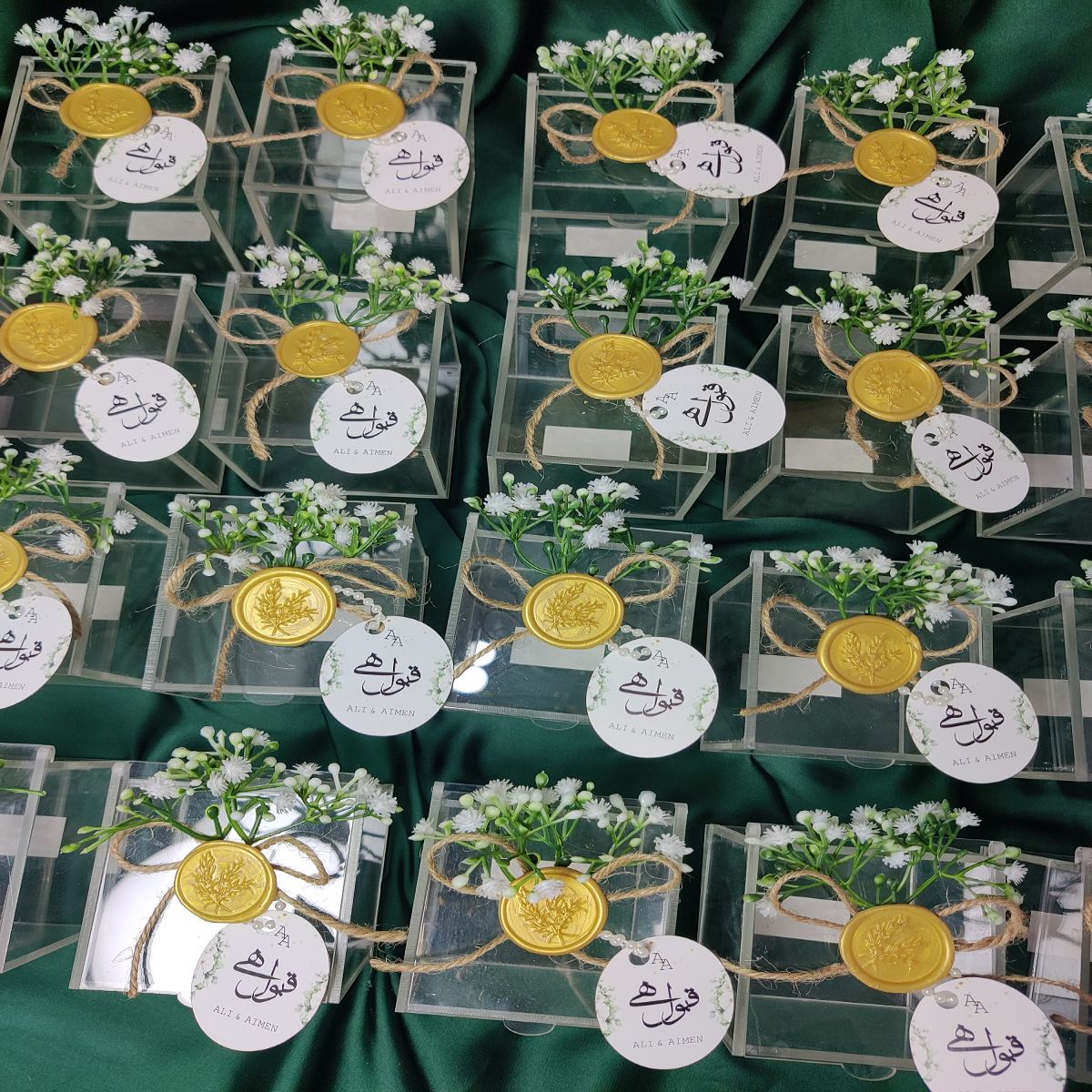 Acrylic Box with Stamen flowers and Waxstamp