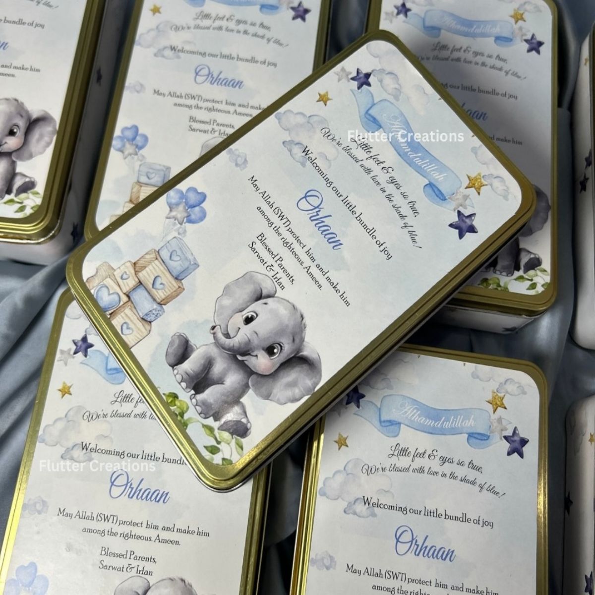 Personalized Baby Announcement Rectangular Tin Box