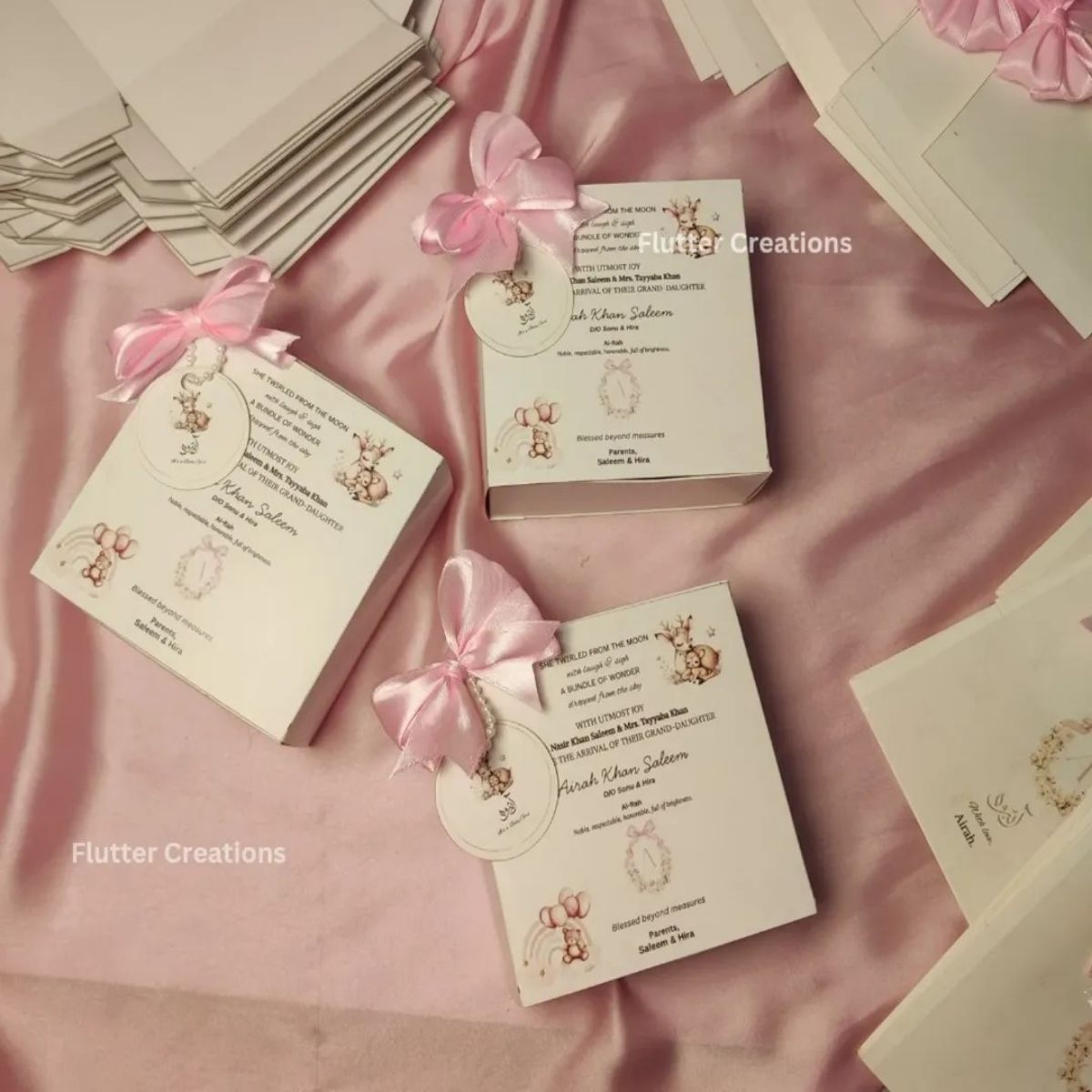 Baby Girl Announcement Drawer Style Box