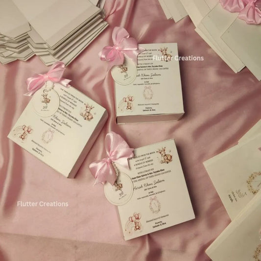 Baby Girl Announcement Drawer Style Box