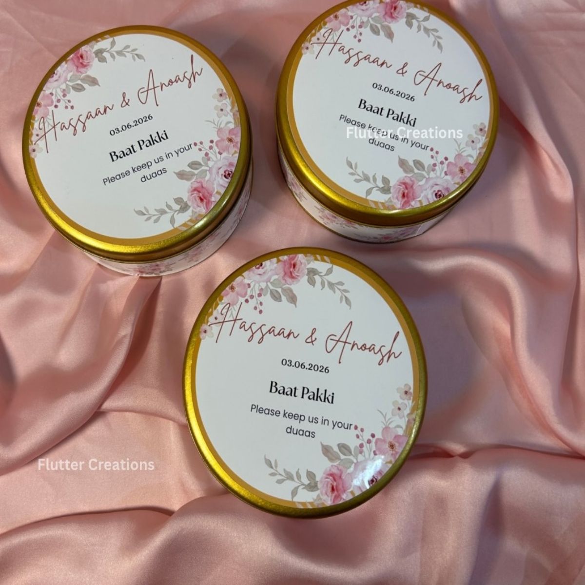 Golden Round Tin Mithai Box