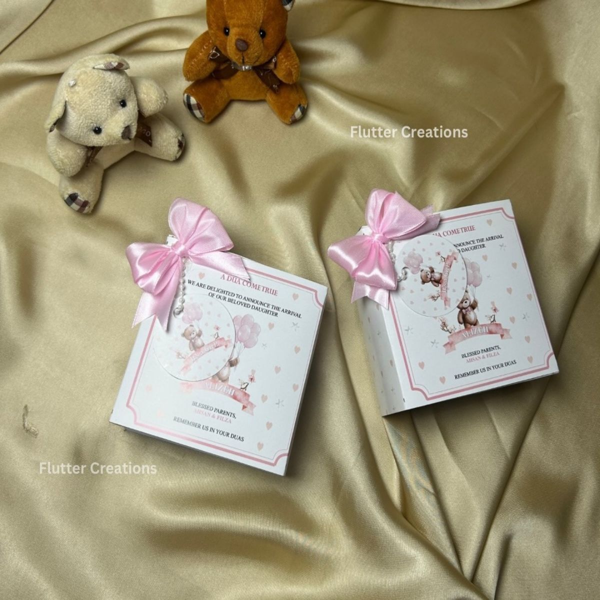 Baby Girl Announcement Drawer Style Box