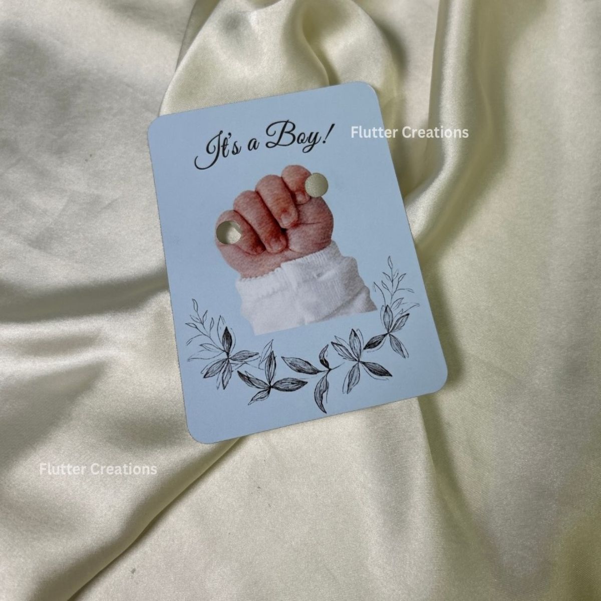 Baby Boy Announcement Tasbeeh Favor Card