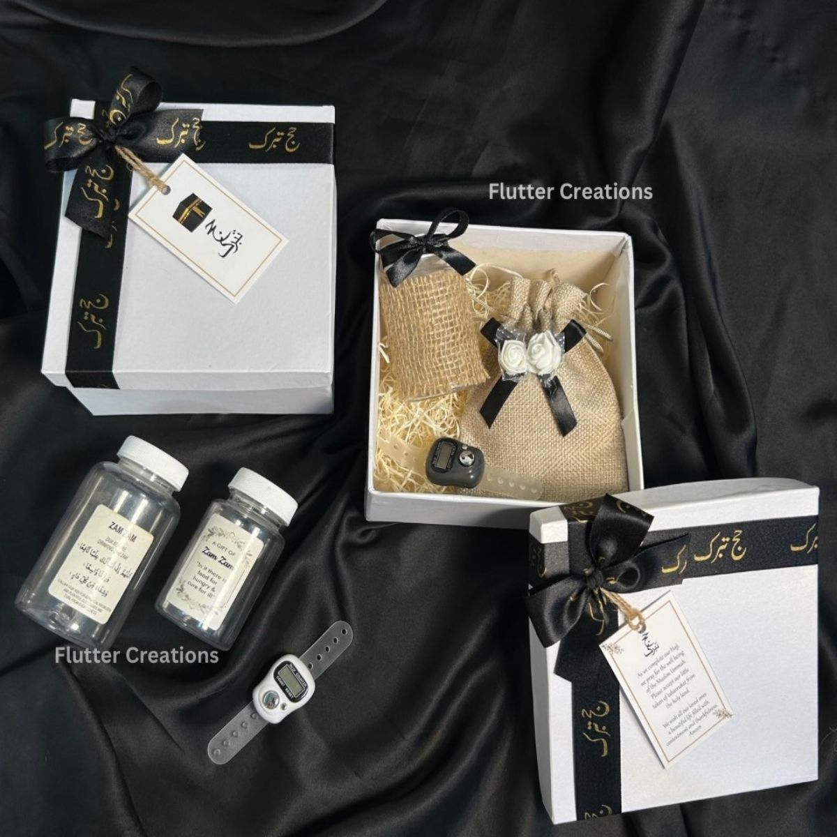 White Box with Hajj Ribbon & Customized Tag