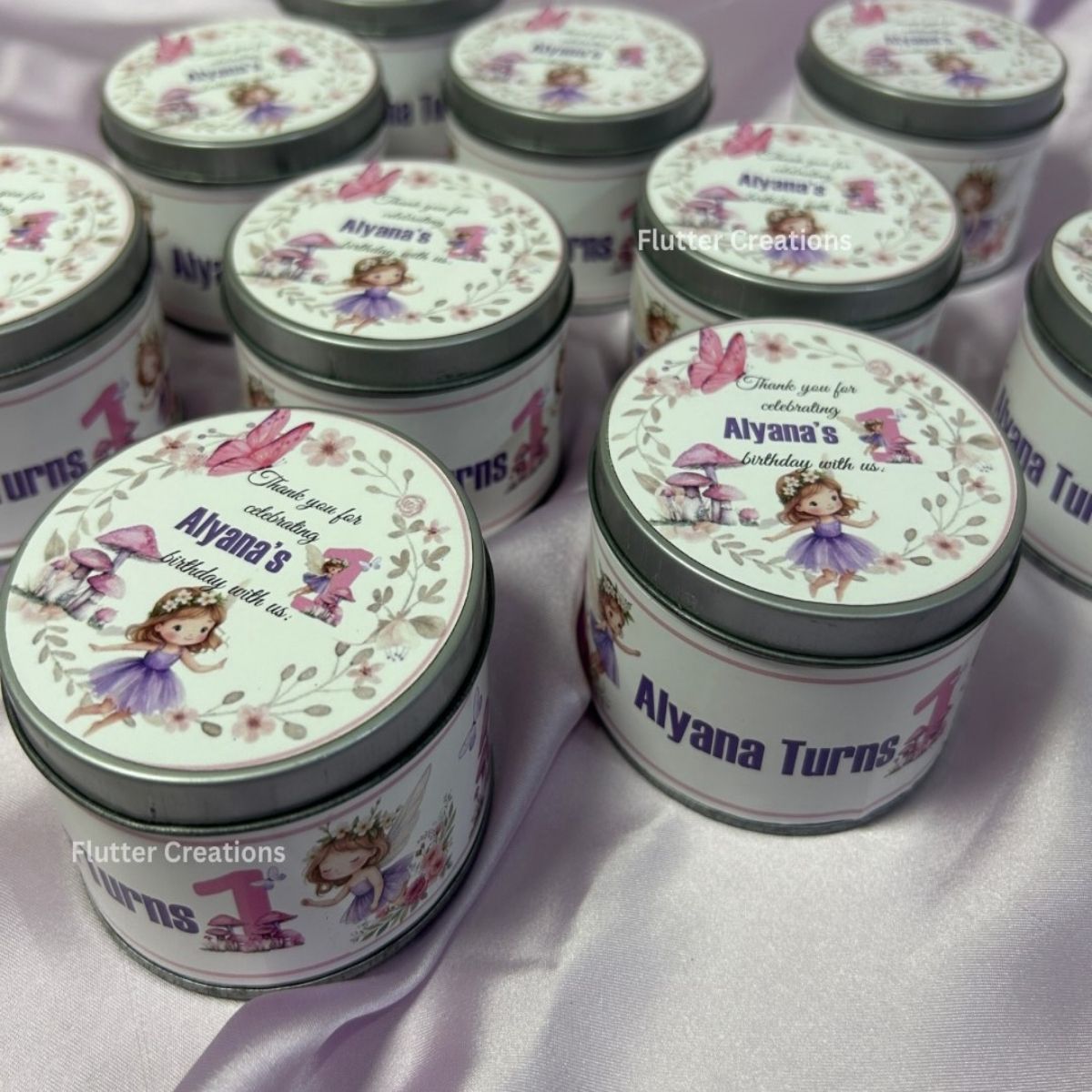 Fairy Garden Theme Birthday Giveaway Tin Box