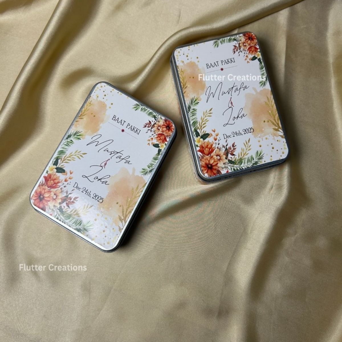 Customized Silver Sweet Tin Box (Baat Pakki)