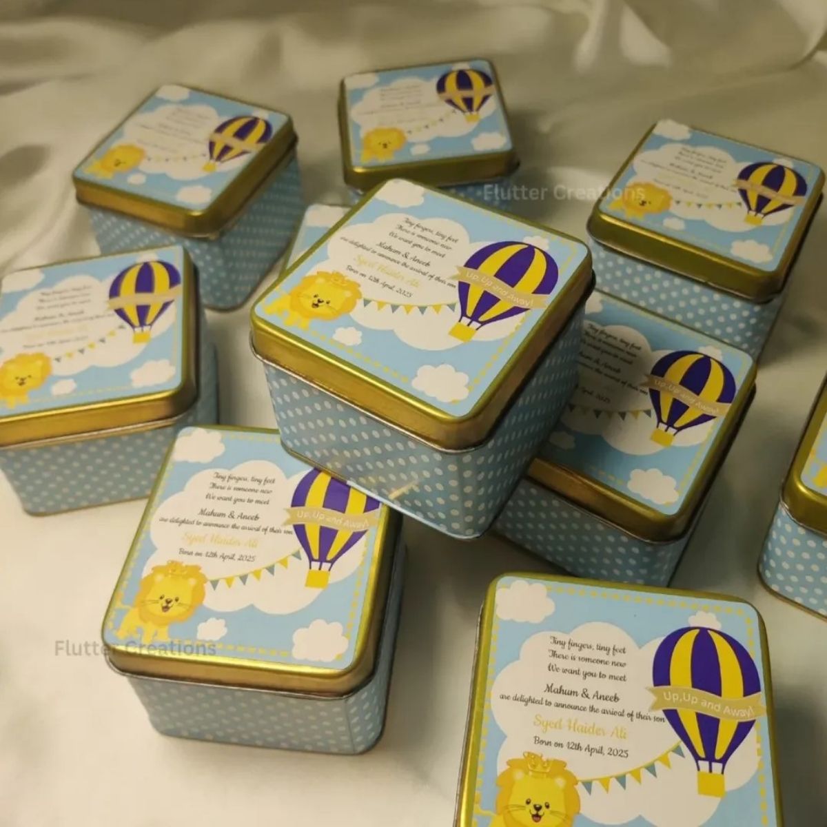 Hot Air Balloon Design Tin Box
