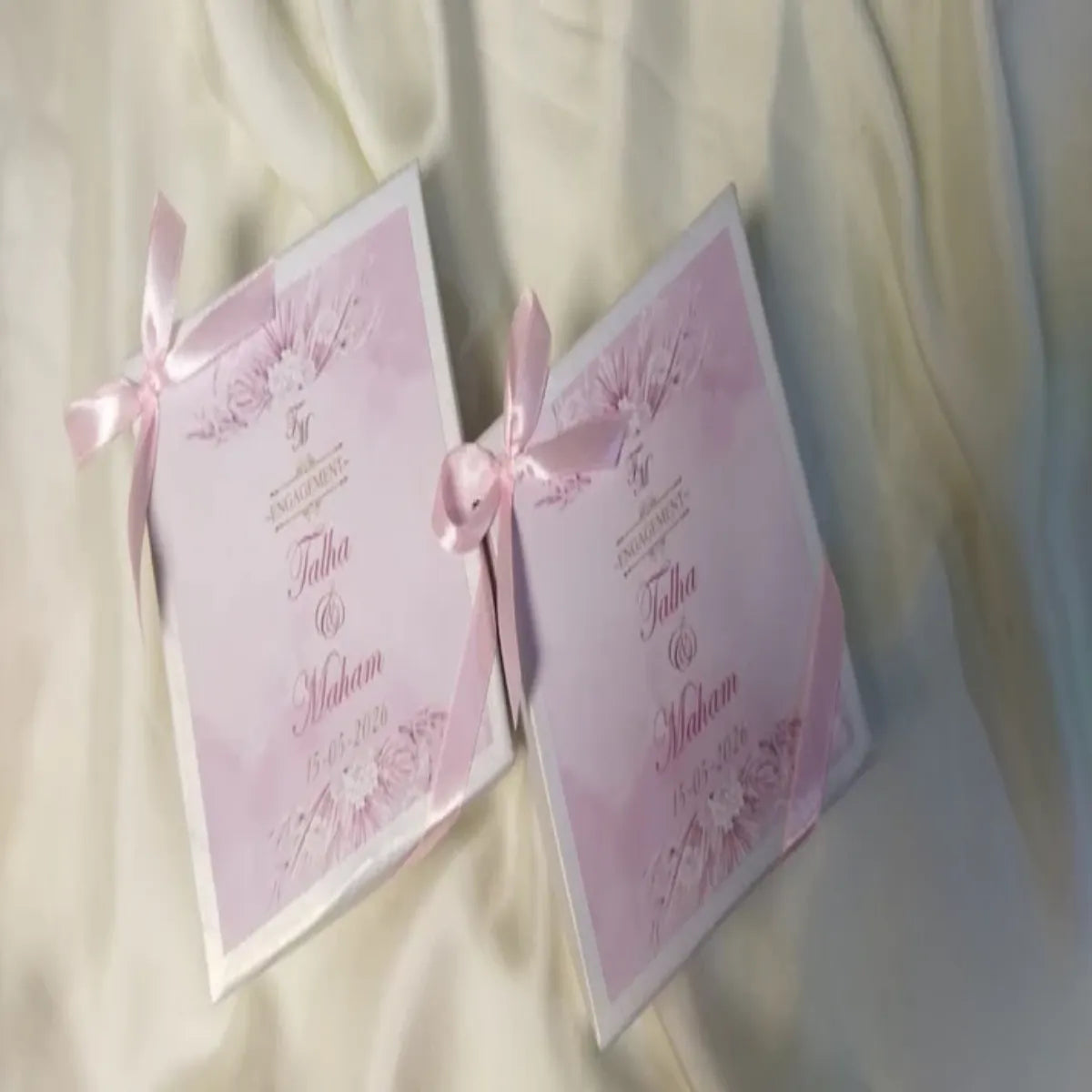 White Box with Pink ribbon and Sticker