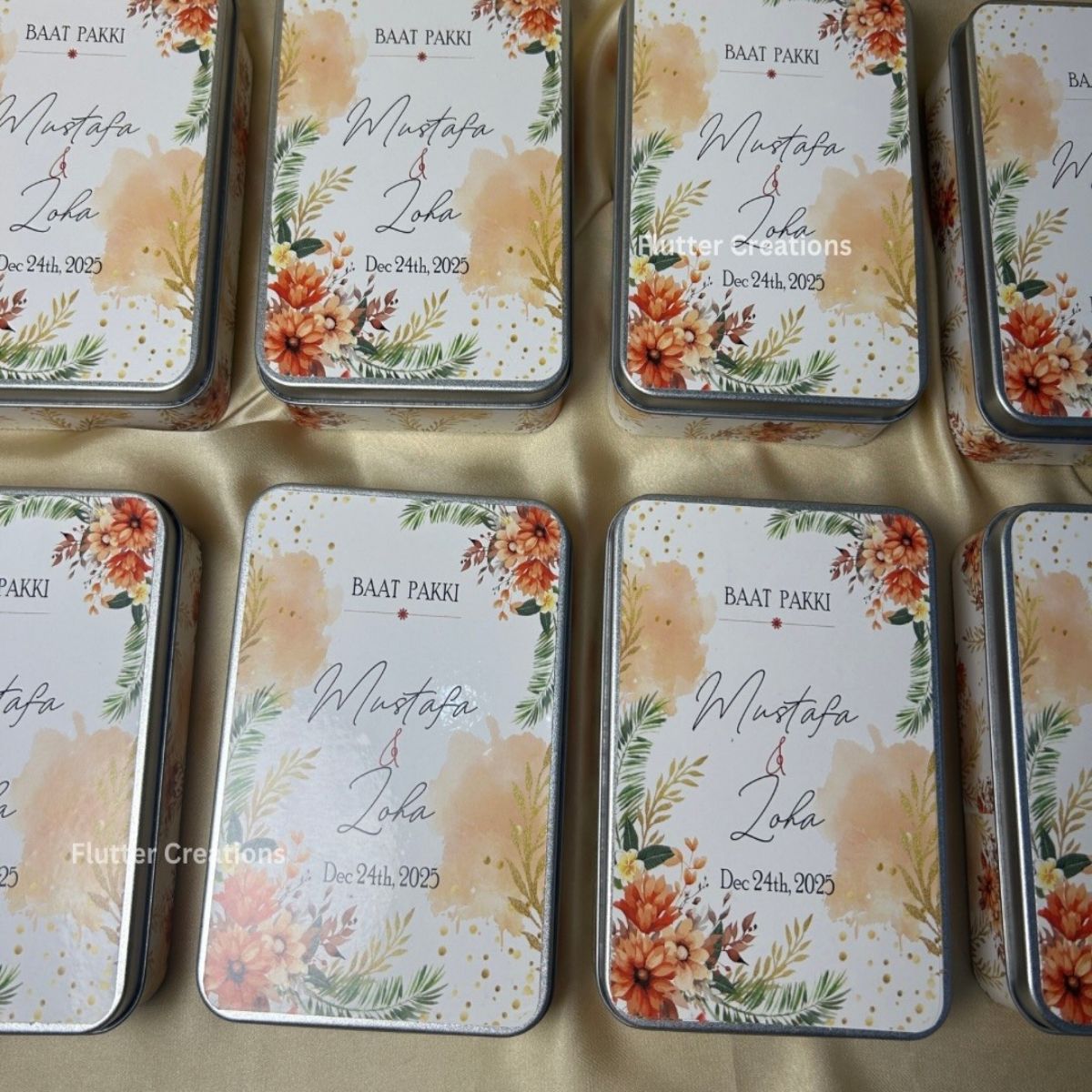 Customized Silver Sweet Tin Box (Baat Pakki)