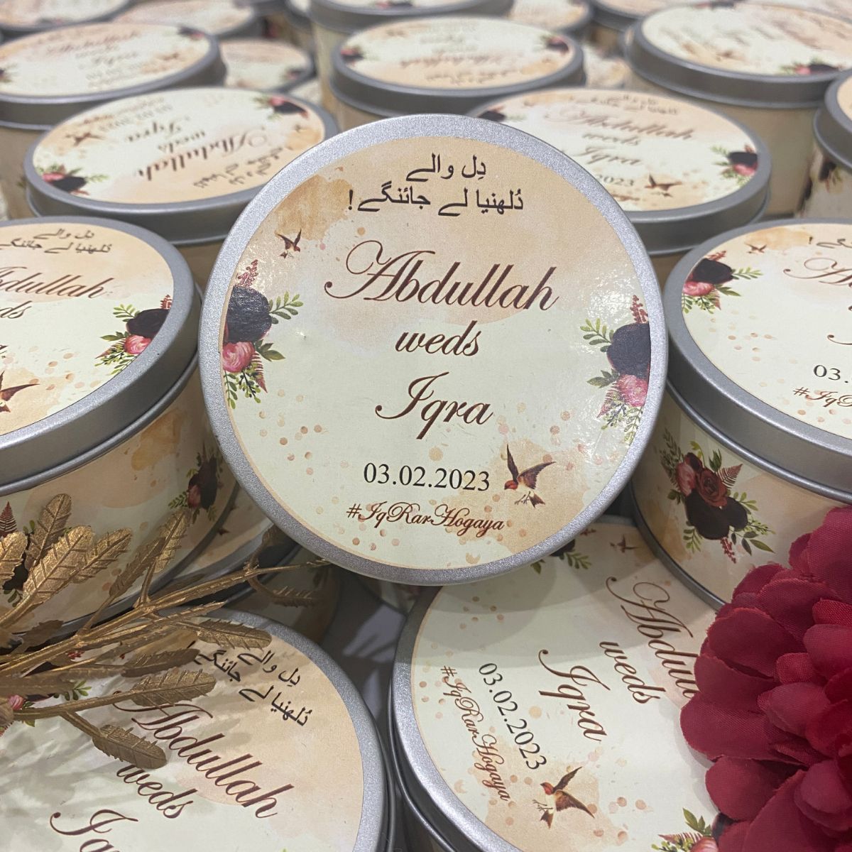 Wedding Round Tin Bid Boxes