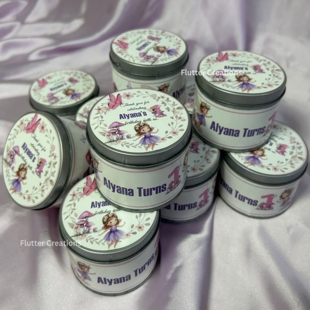 Fairy Garden Theme Birthday Giveaway Tin Box