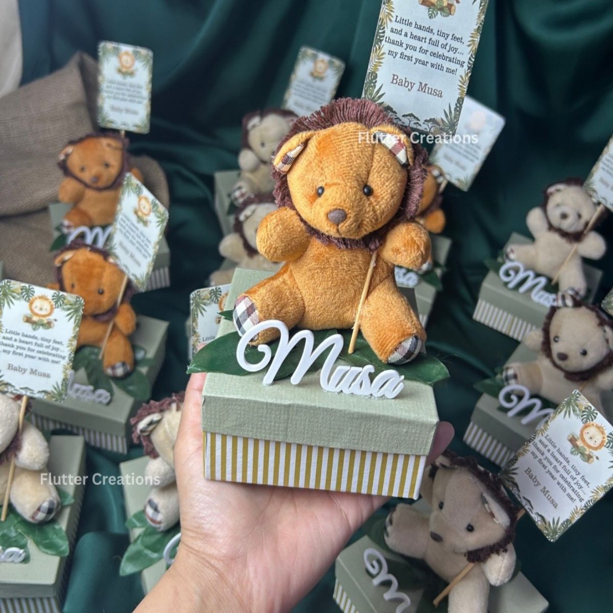 Lion/Jungle Themed Baby Announcement Boxes