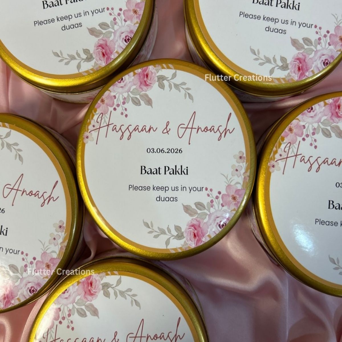Golden Round Tin Mithai Box