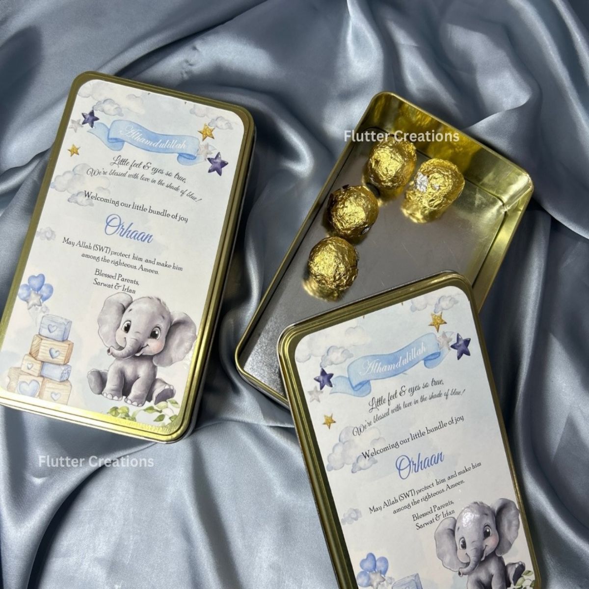 Personalized Baby Announcement Rectangular Tin Box