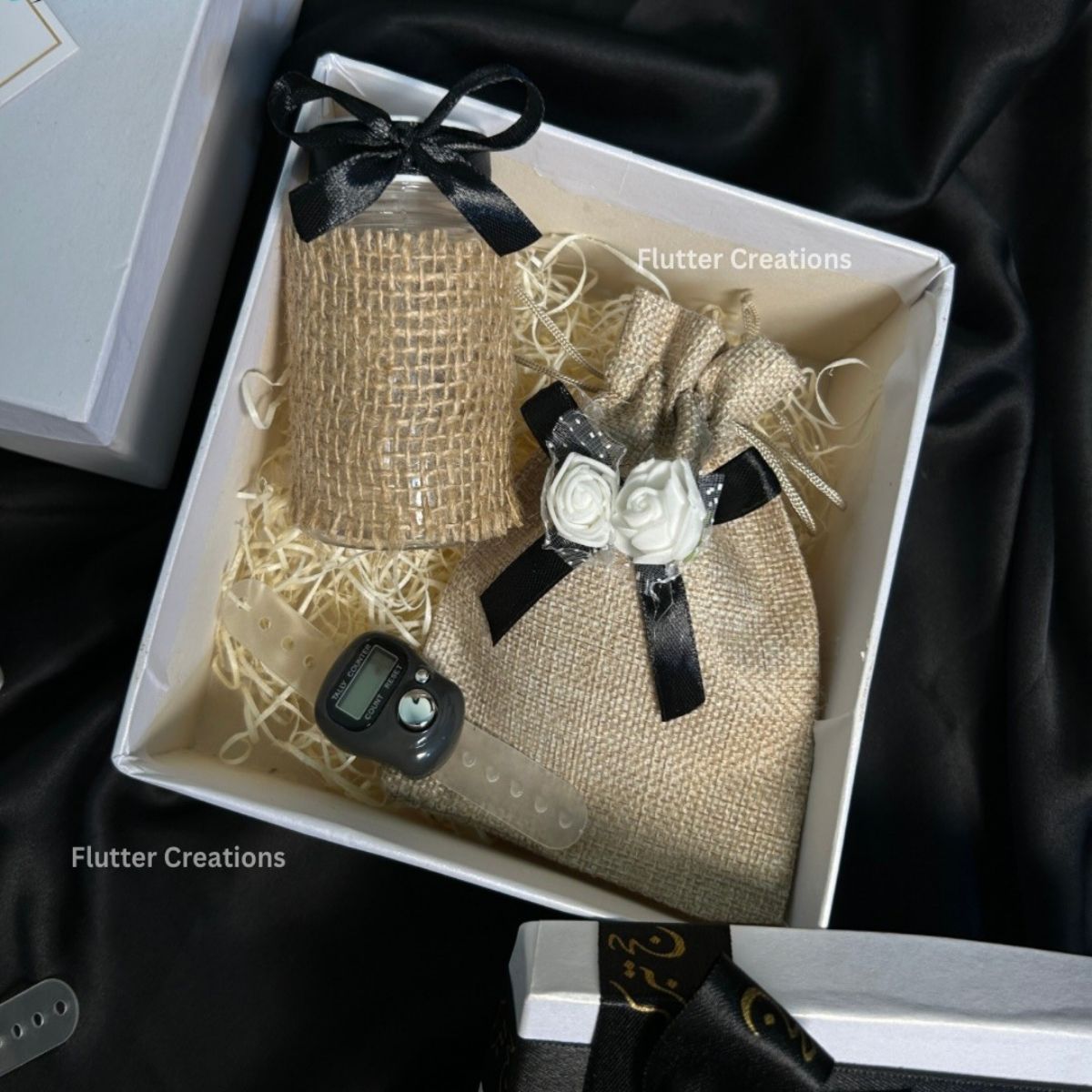 White Box with Hajj Ribbon & Customized Tag