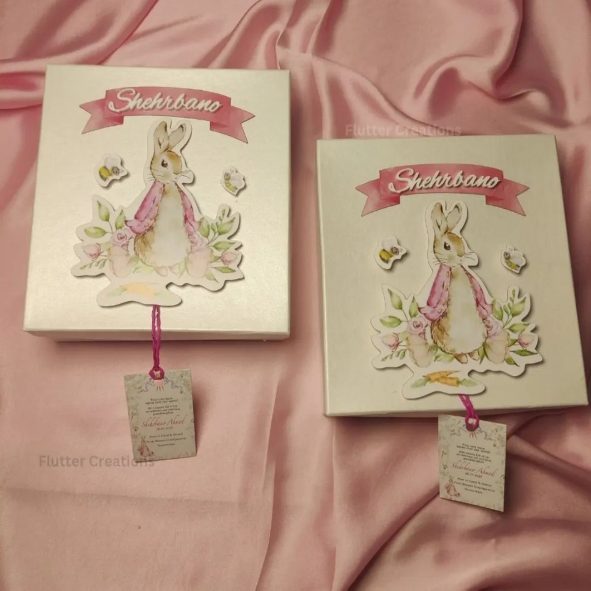 Baby Girl Peter- Rabbit Design Announcement Box