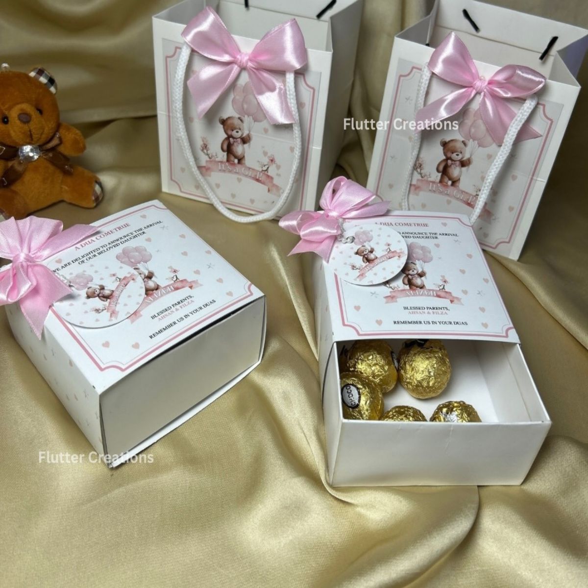 Baby Girl Announcement Drawer Style Box