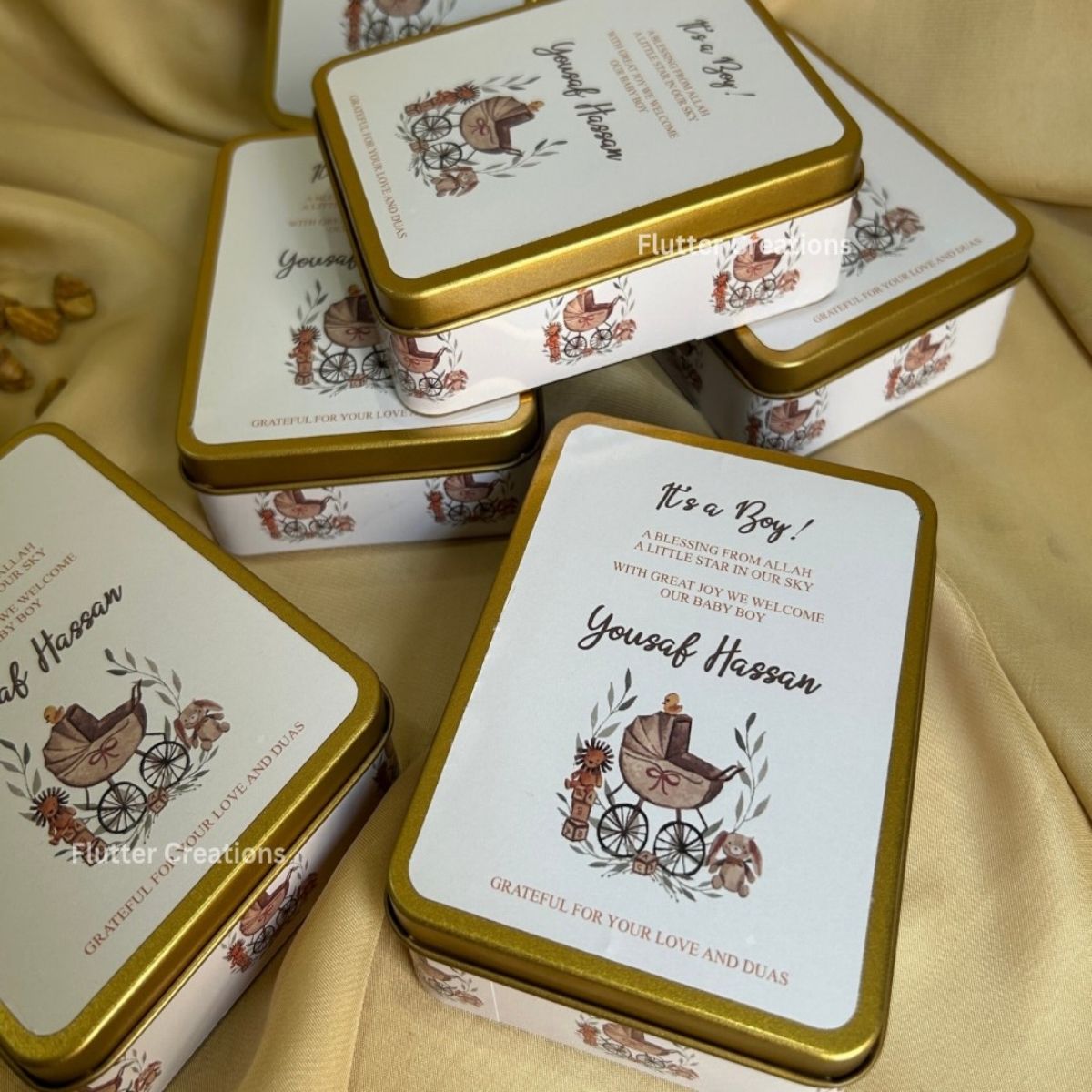 Personalized Baby Announcement Rectangular Tin Box