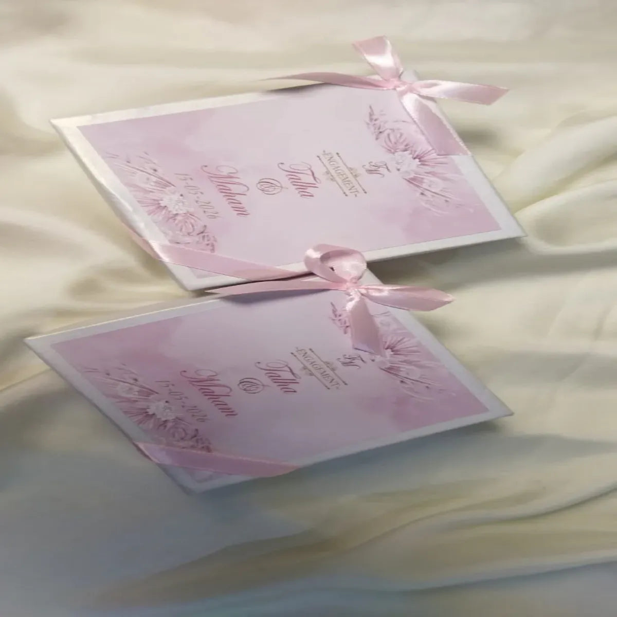 White Box with Pink ribbon and Sticker
