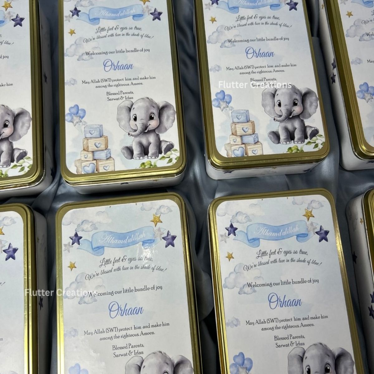Personalized Baby Announcement Rectangular Tin Box