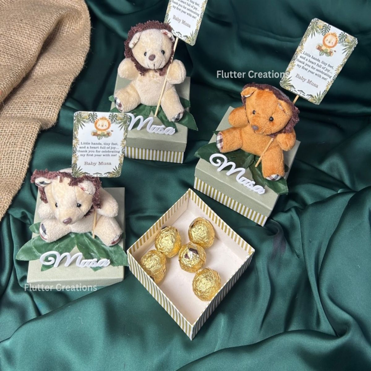 Lion/Jungle Themed Baby Announcement Boxes