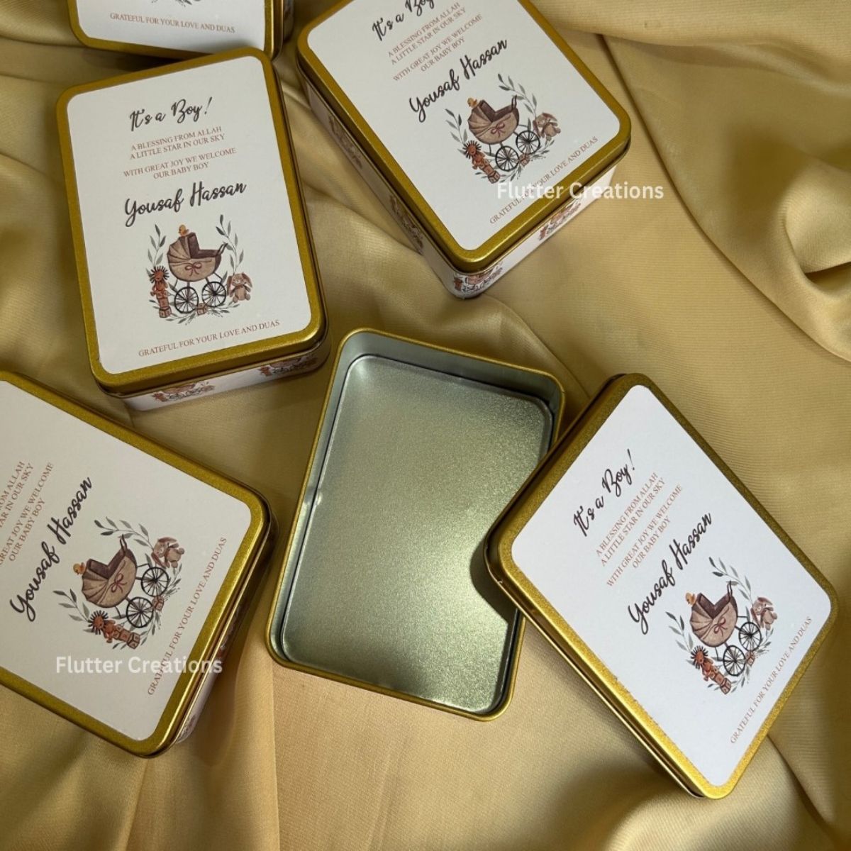 Personalized Baby Announcement Rectangular Tin Box
