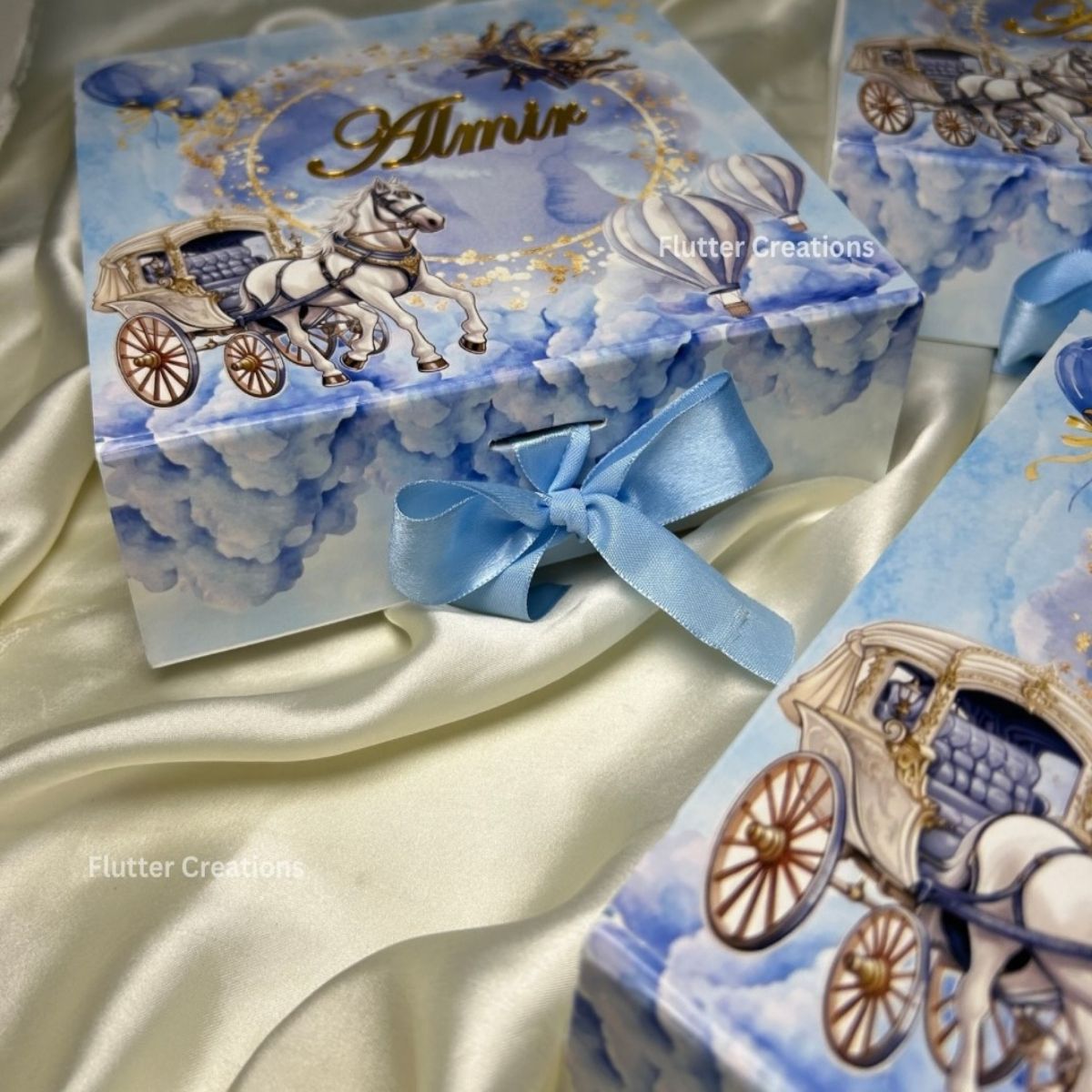 Prince Theme Collapsible Baby Boy Announcement Box