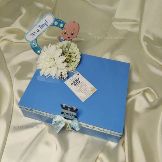 Ring Design - Baby Boy Announcement Acrylic Box