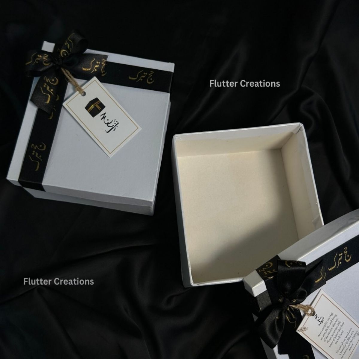 White Box with Hajj Ribbon & Customized Tag