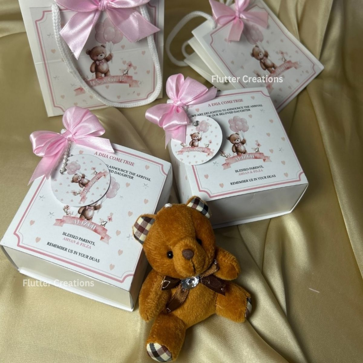 Baby Girl Announcement Drawer Style Box
