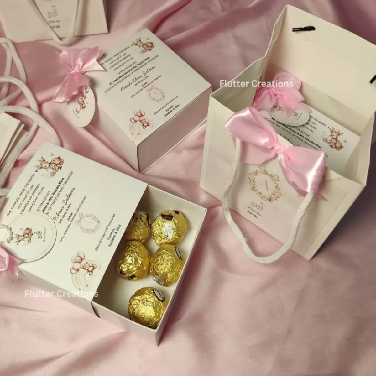 Baby Girl Announcement Drawer Style Box