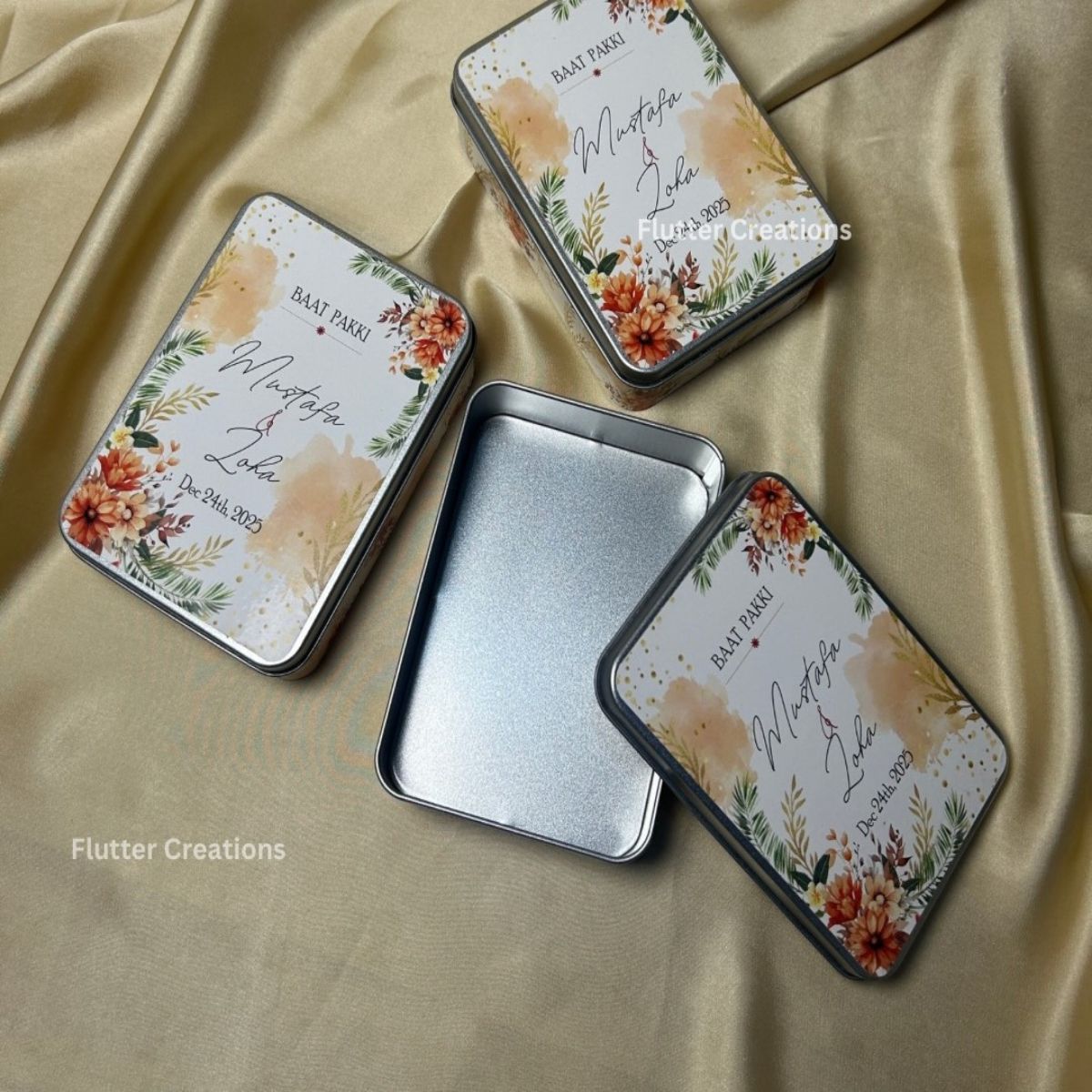 Customized Silver Sweet Tin Box (Baat Pakki)