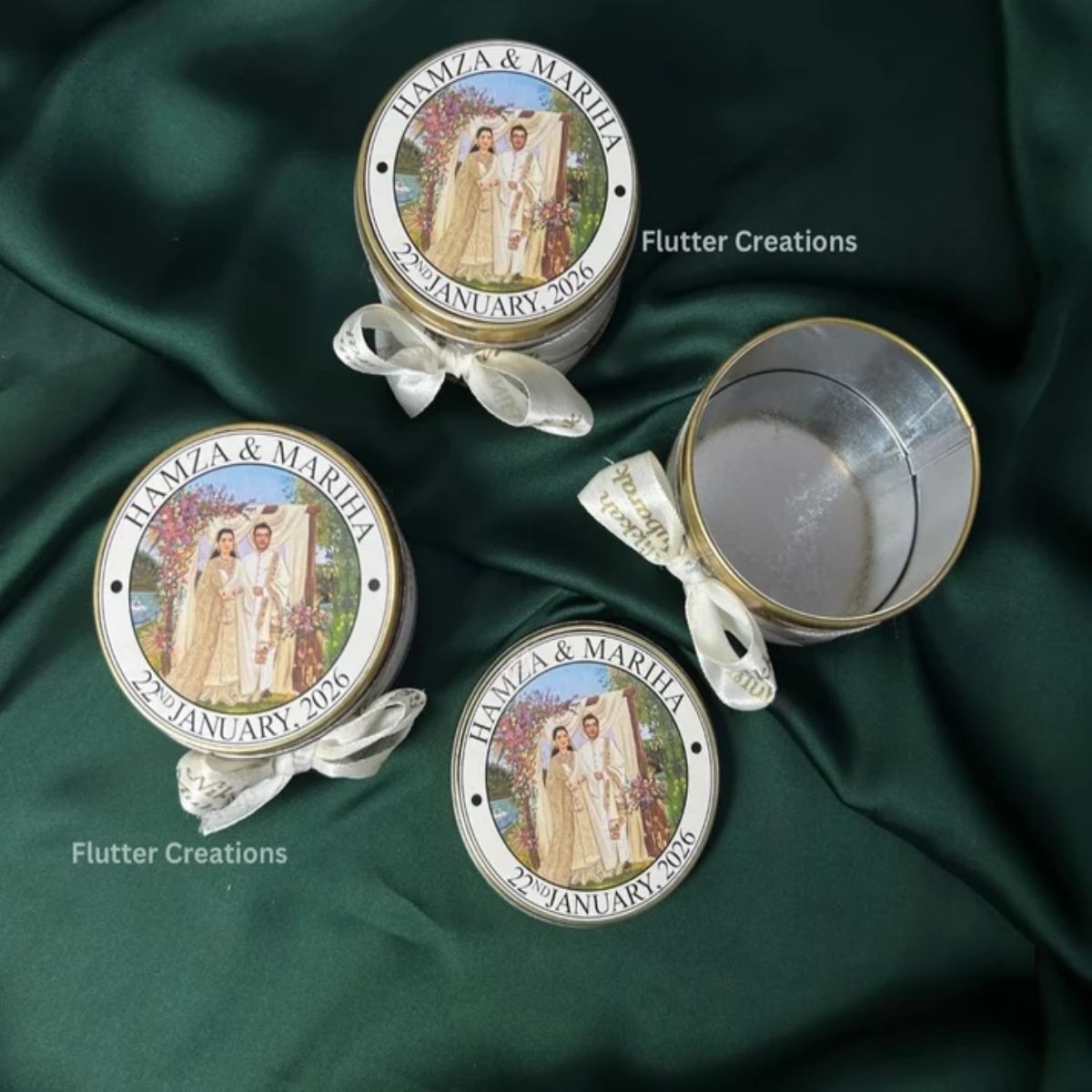 Wedding Round Tin Bid Boxes