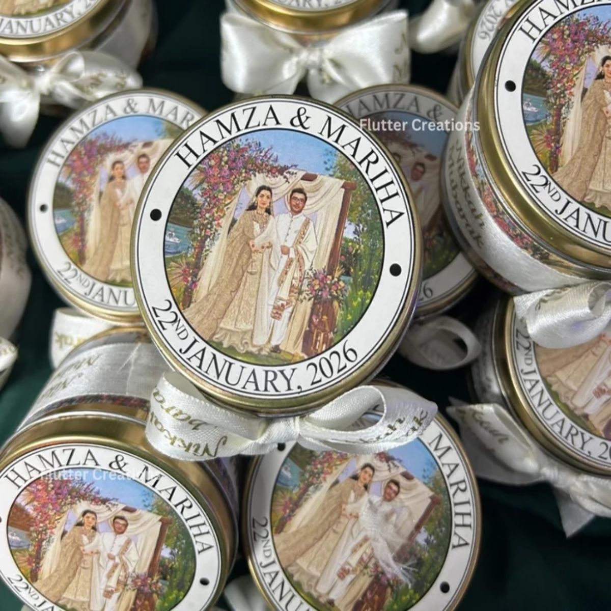 Wedding Round Tin Bid Boxes