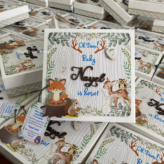 Baby Boy Announcement Box - Jungle themed 3D Style