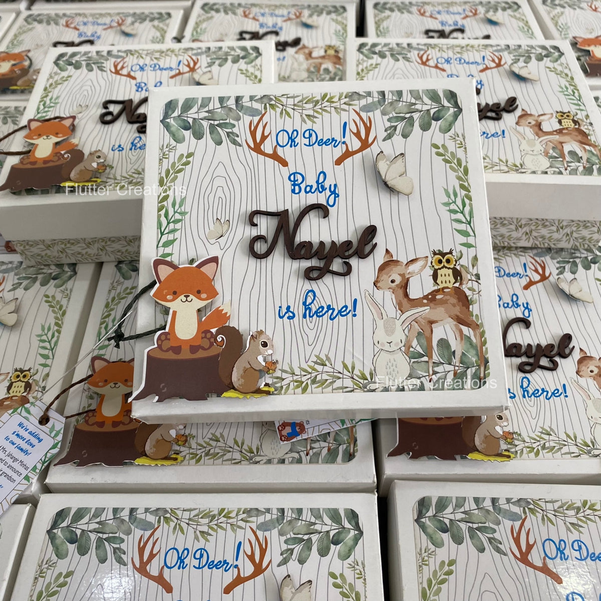 Baby Boy Announcement Box - Jungle themed 3D Style