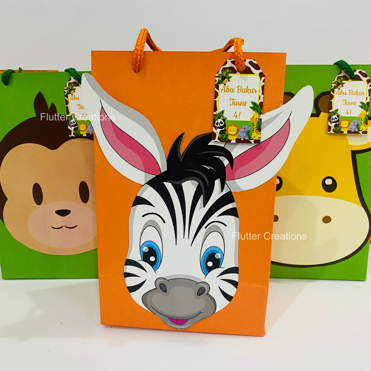 Safari/Animal Goody Bags (Lion, Zebra, Monkey, Giraffe, Cheetah)