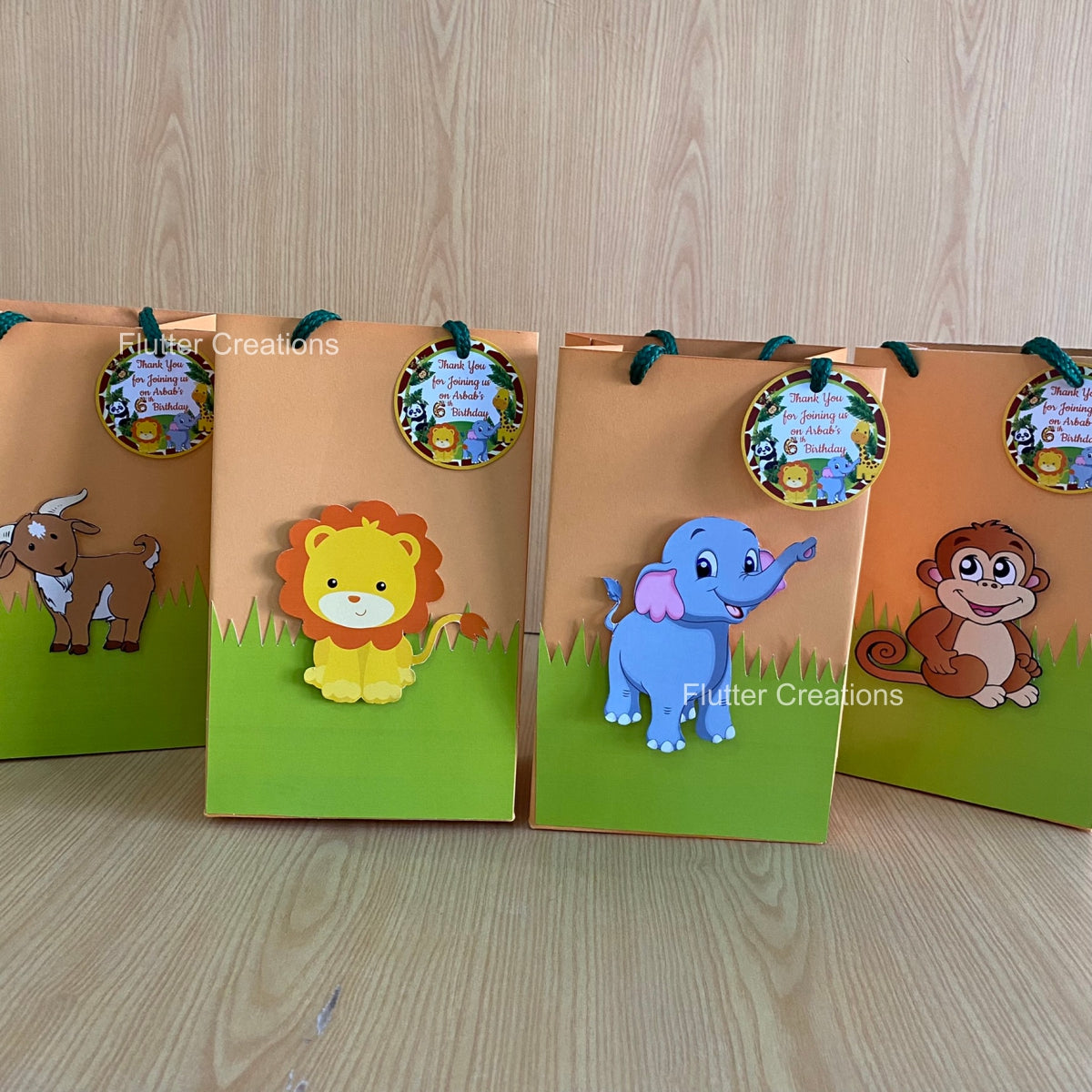 Animal/Safari Goody Bags (with grass)