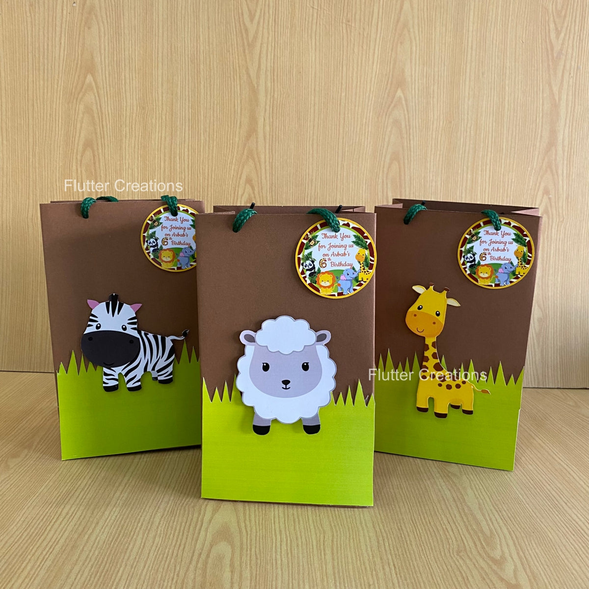 Animal/Safari Goody Bags (with grass)