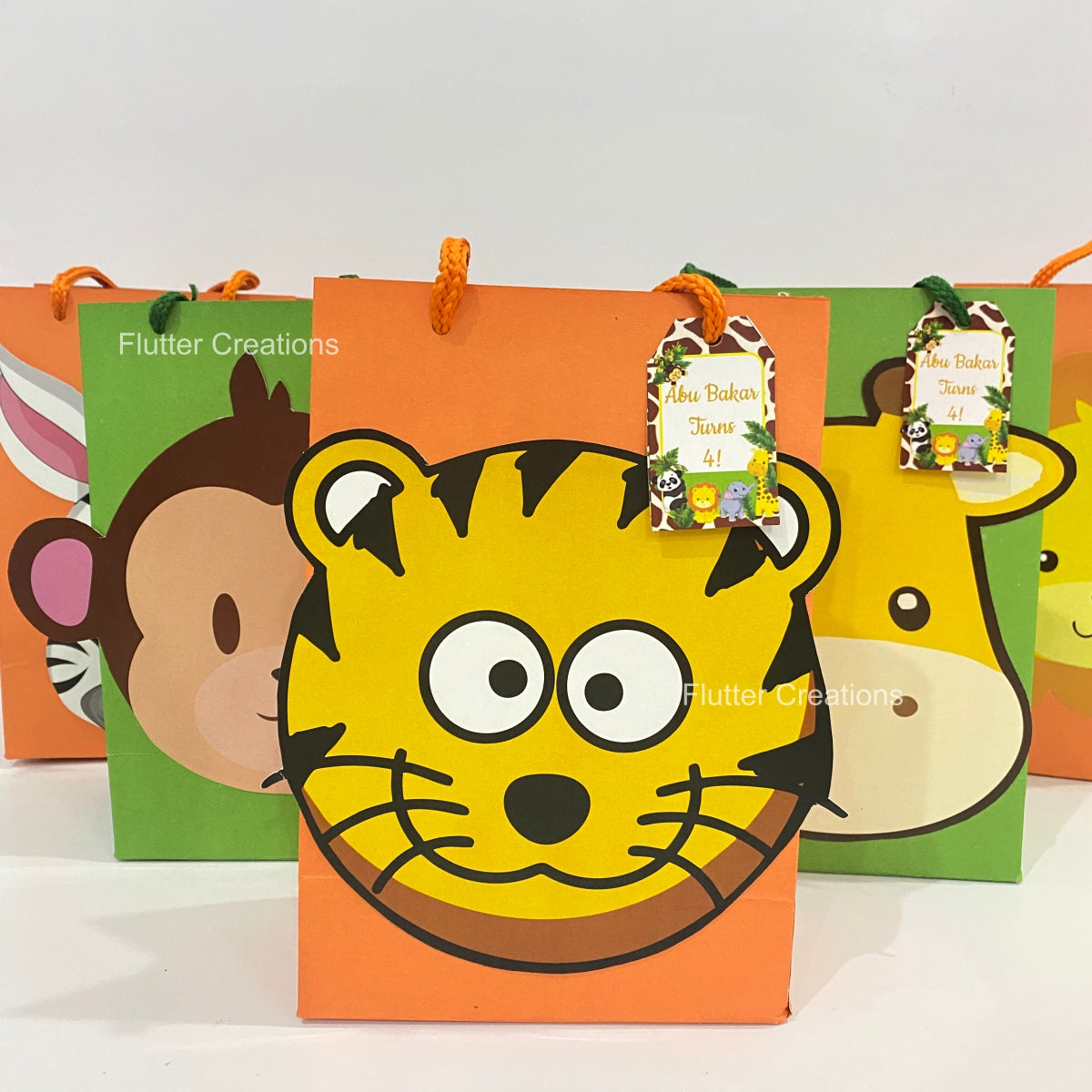Safari/Animal Goody Bags (Lion, Zebra, Monkey, Giraffe, Cheetah)