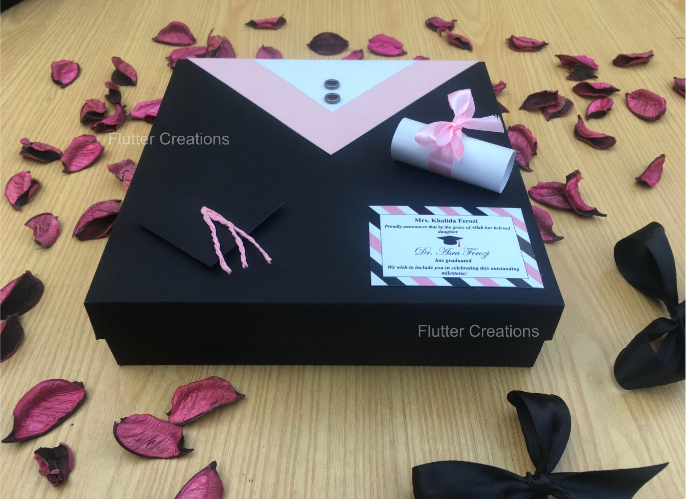 Pink Gown Graduation Box