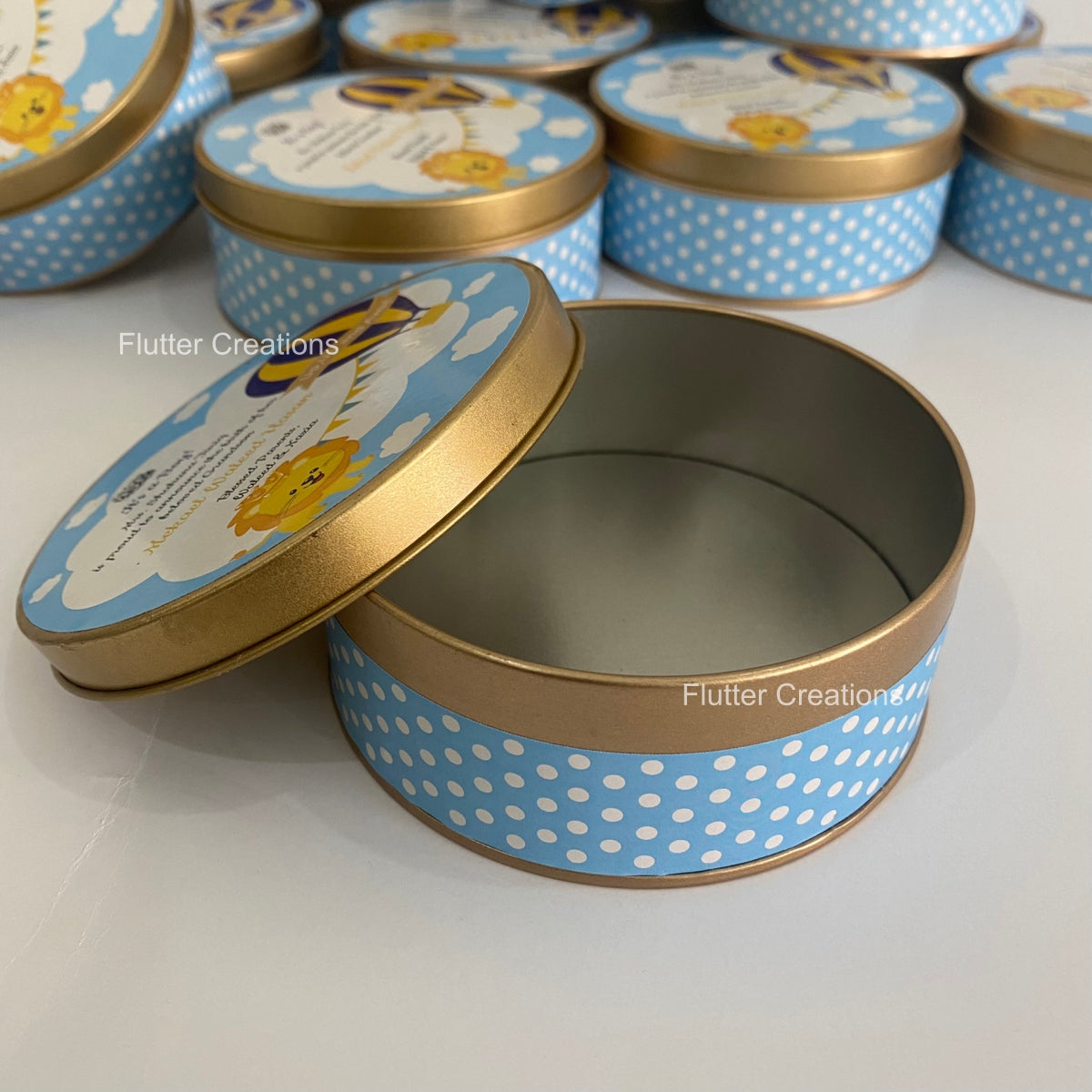 Baby Boy Announcement Tin Metal Box - Customized Print