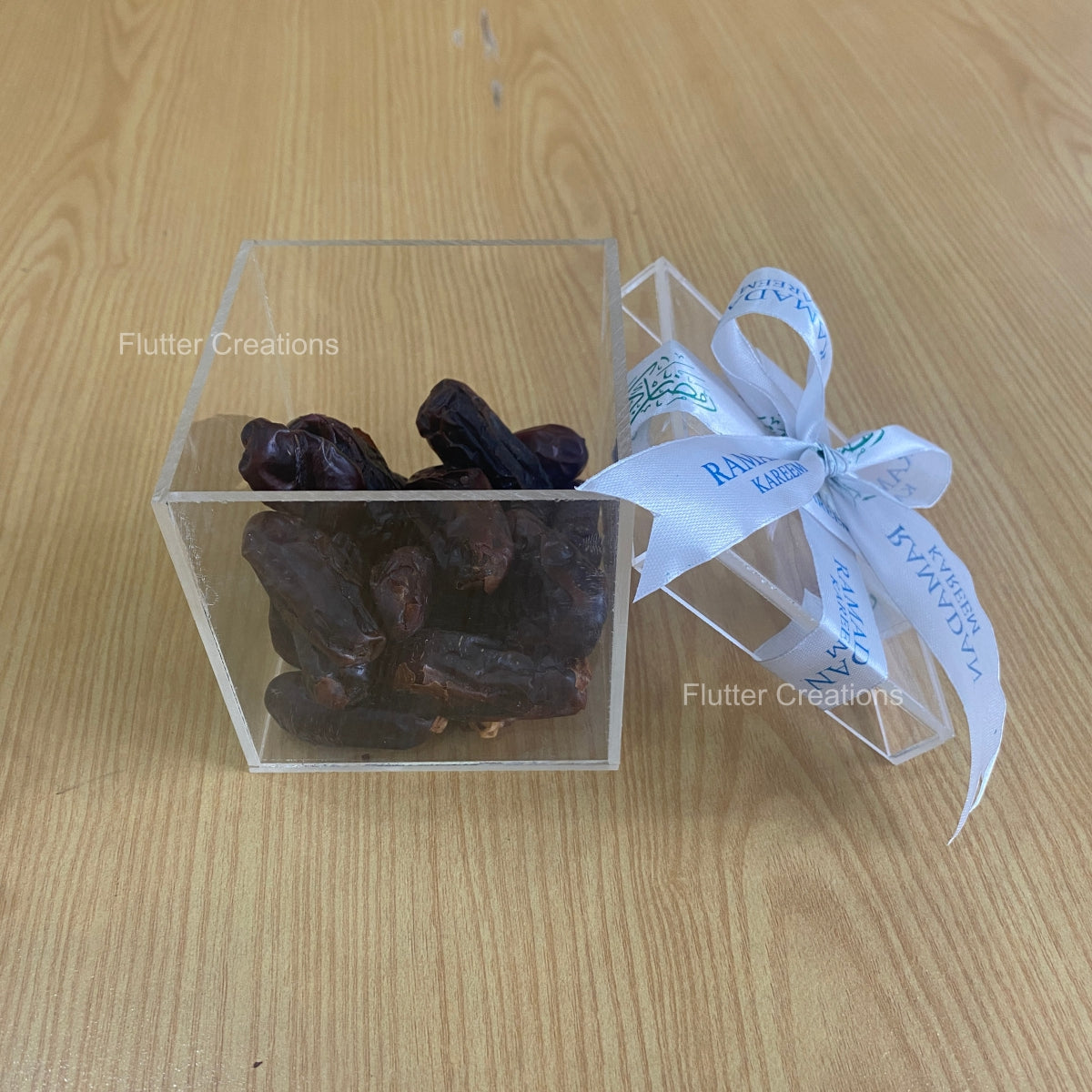 Acrylic Date Box with Ramadan Printed Ribbon – Flutter Creations