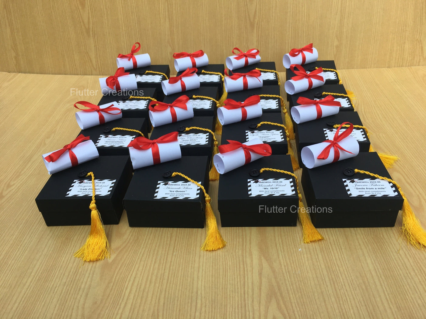 Red Ribbon Design Graduation Red Ribbon Graduation Box – Flutter Creations