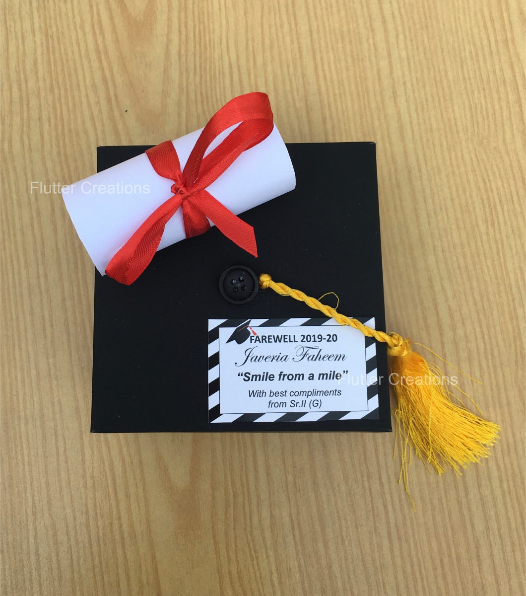 Red Ribbon Graduation Box