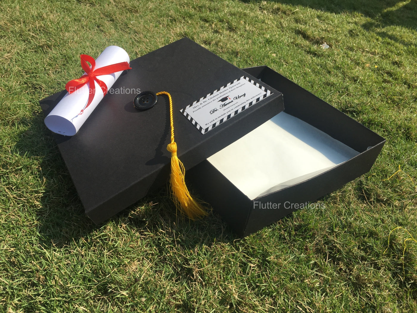 Red Ribbon Graduation Box