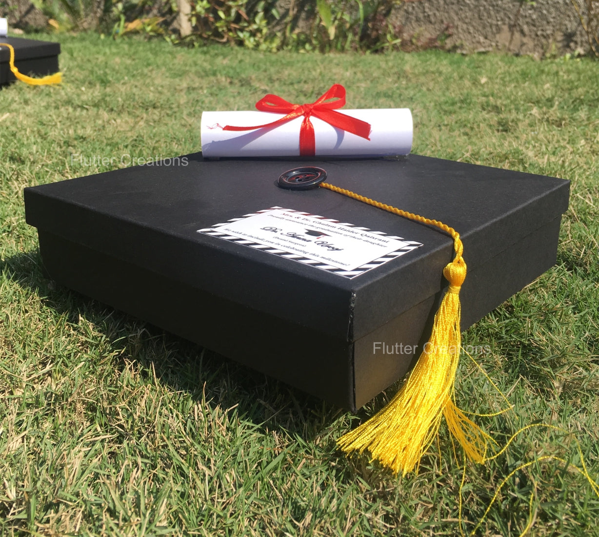 Red Ribbon Graduation Box