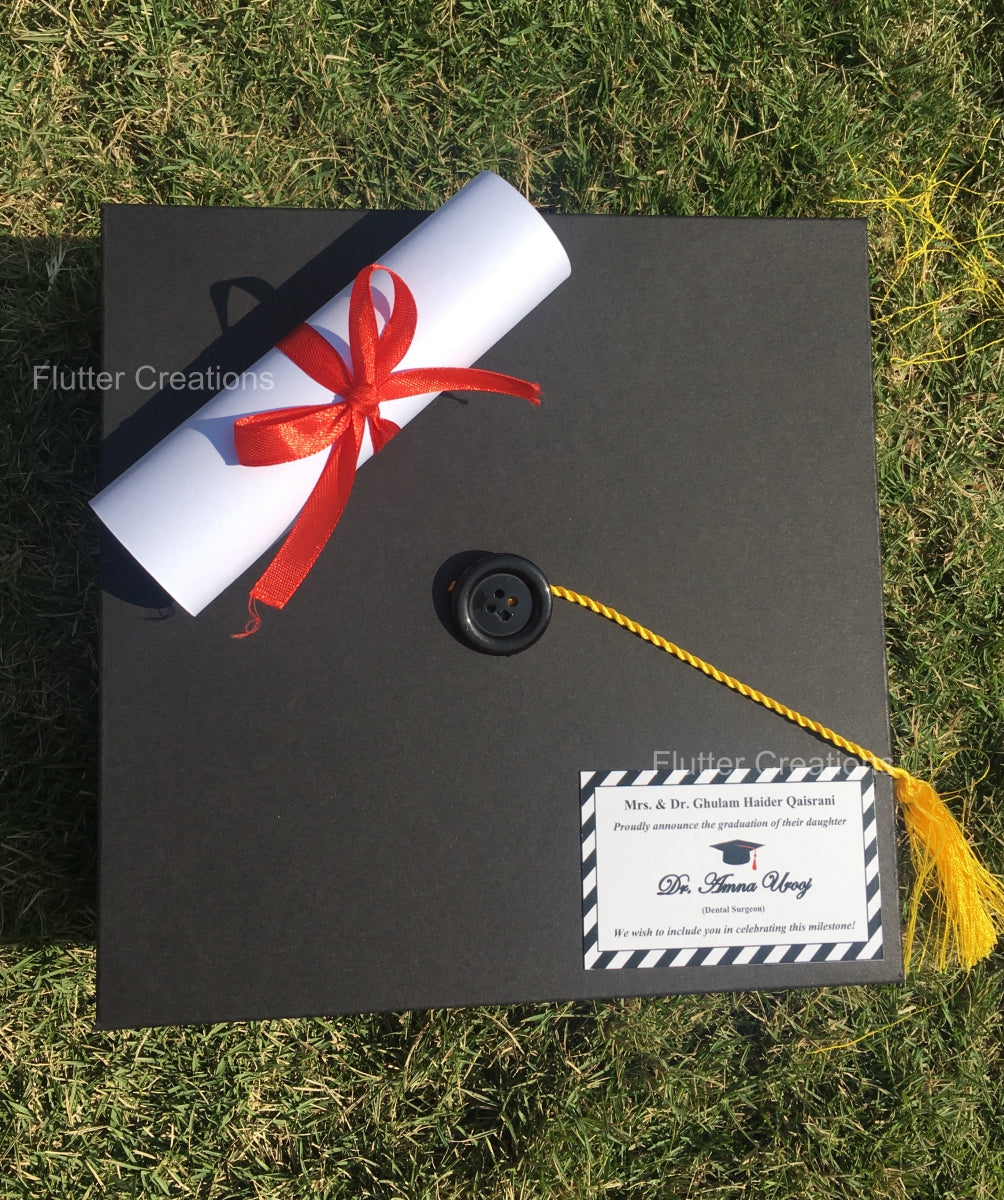 Red Ribbon Graduation Box