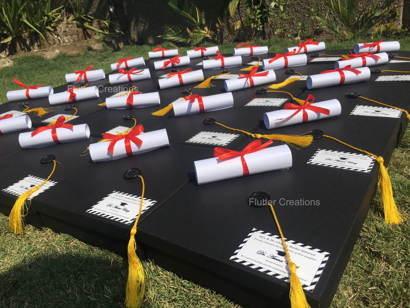 Red Ribbon Graduation Box