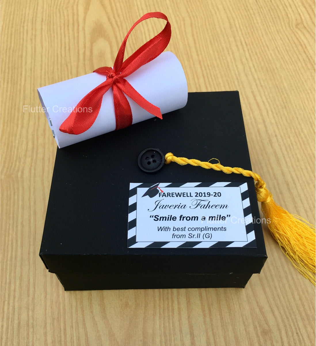 Red Ribbon Graduation Box